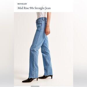 Abercrombie & Fitch Mid Rise 90s Straight Jeans size 26 Medium denim